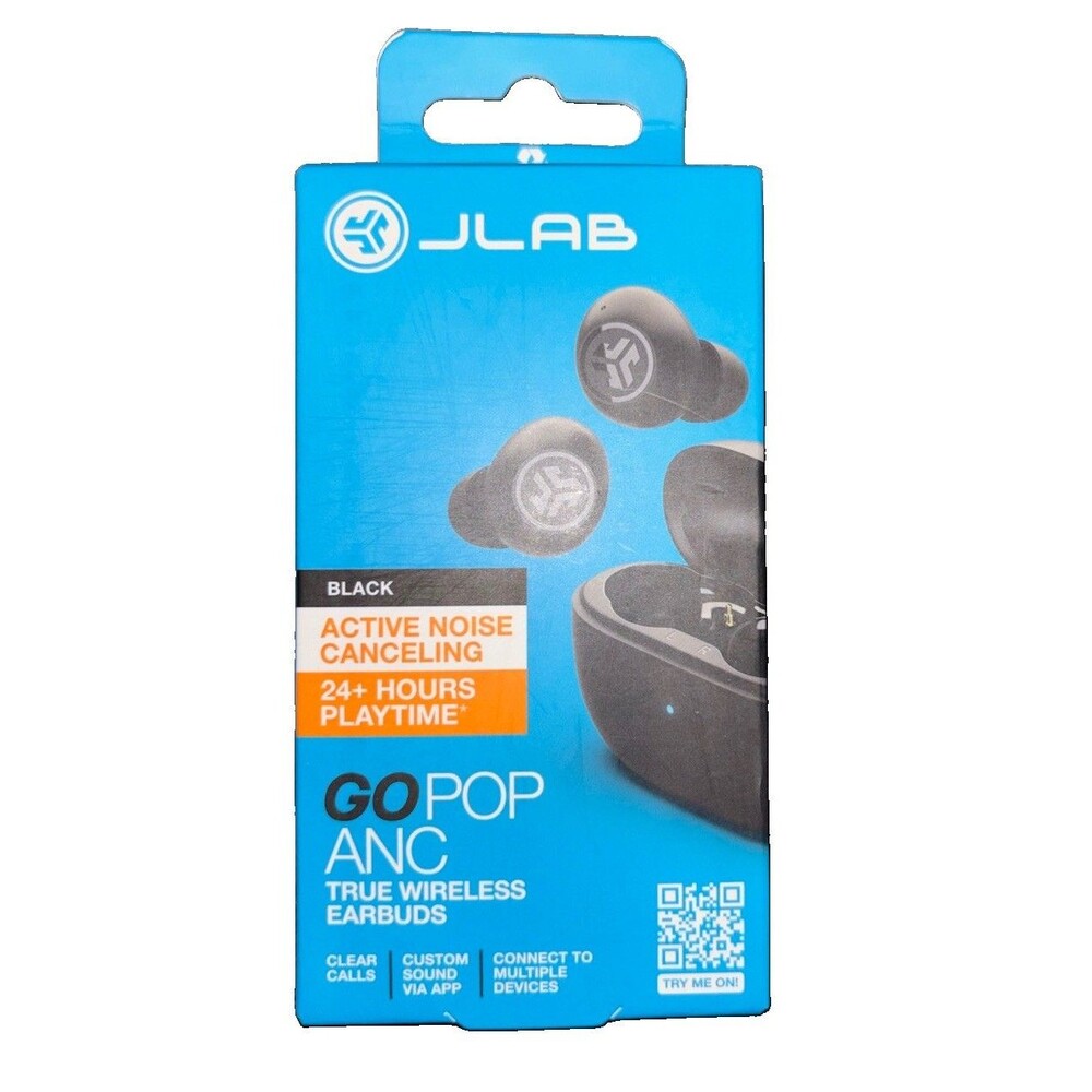 NEW JLab GO Pop ANC True Wireless Earbuds, Black